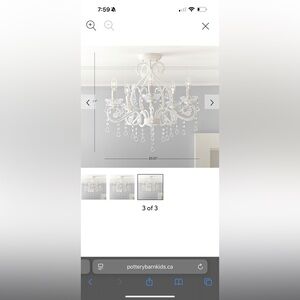 Pottery barn kids Lydia chandelier EUC ret $425 with tax